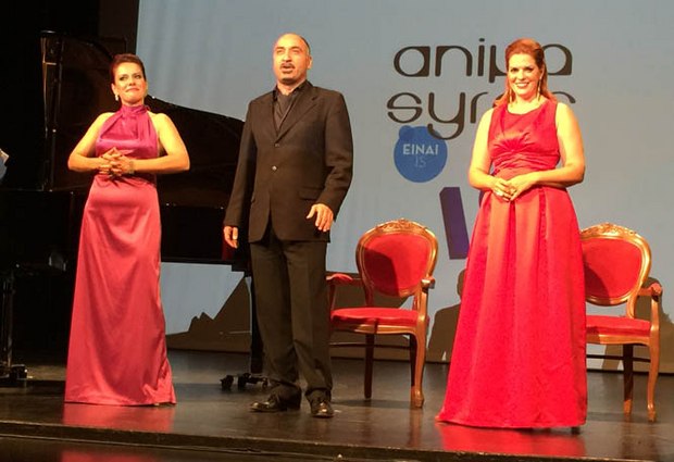 Members of the Greek National Opera performing opening night