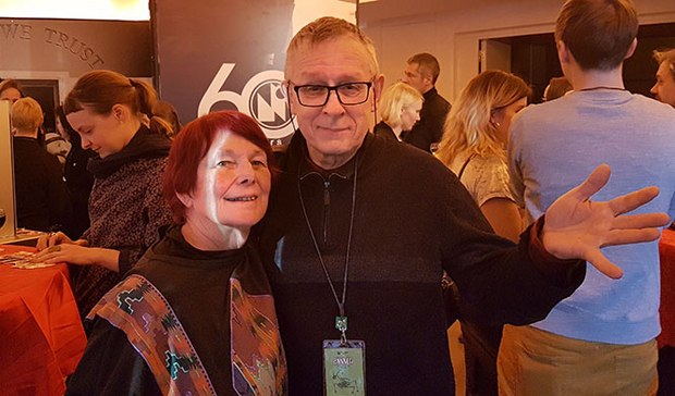 Nancy with Rao Heidmets at the Estonian cocktail reception