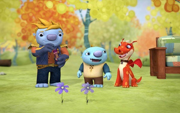 L-R: Uncle Steve (Ben Schwartz), Wally, Norville in Wallykazam! “The Big Goblin Problem”