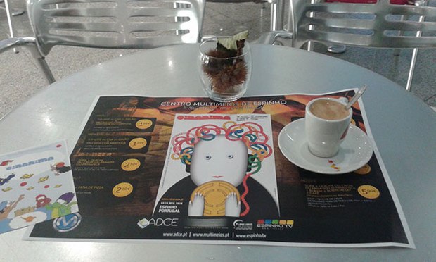 A welcoming table at the cafe in the festival theater